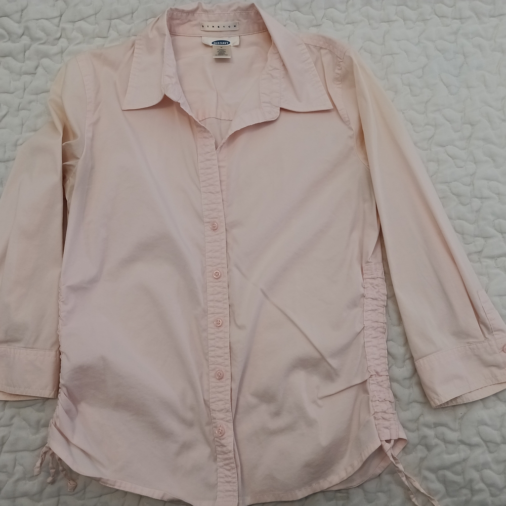 Old Navy Light Pink Button-Up Blouse